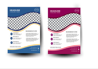 A4 size Corporate business flyer design or Company Brochure Design Template with Two Color Variation, abstract business flyer design ,vector template design, poster business flyer template design,