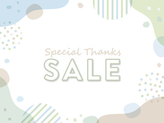 ふんわりかわいい、ゆるメンフィス背景素材 ( 見出し　タイトル　フレーム　セール　チラシ　ポップ )