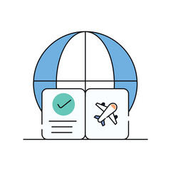 Visa color icon with white background vector stock illustration