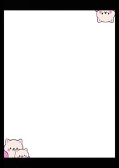 Black A4 paper border with cartoon pattern