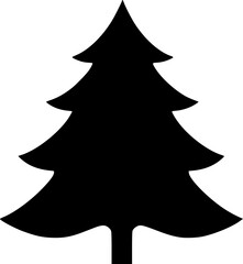 Black Silhouette Vector of Christmas Tree Design