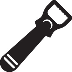 bottle opener silhouette, black and white silhouette, vector and illustration