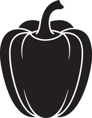 bell pepper silhouette, black and white silhouette, vector and illustration