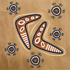 Boomerangs with Traditional Aboriginal Dot Elements