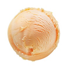 Creamy orange ice cream scoop