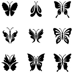 Beautiful and delicate butterflies in a hand-illustrated vector pack