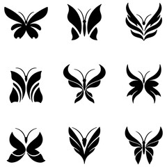 Stylish butterfly design accents for a modern and trendy vector set