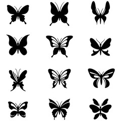 Modern butterfly illustrations in a simple and stylish vector set