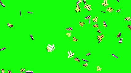 pi icon 3d animation. falling pi icon 4k animation green screen background.  - Powered by Adobe