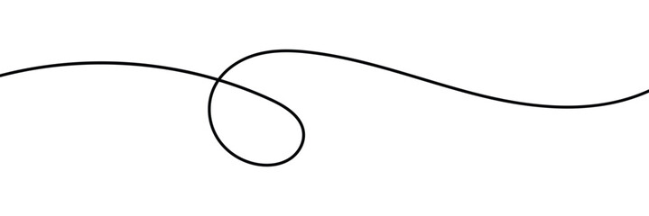 Squiggle line design element. Curved single line. Wavy, waving, line. Seamless pattern of continuous wavy lines. Vector illustration.  © Creativus Illustria