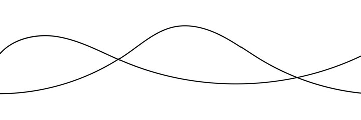 Curved single line. Wavy, zig-zag, criss-cross lines, stripes vector. Seamless pattern of continuous wavy lines. 