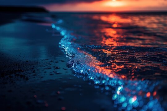 Bioluminescence landscapes background outdoors horizon nature.