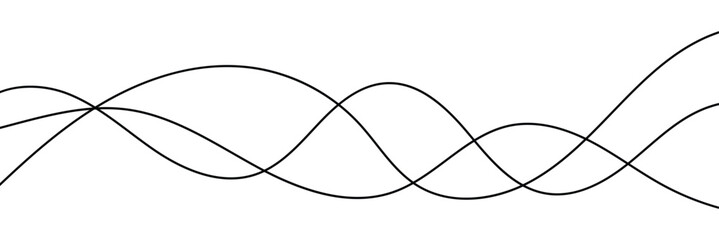 Technology abstract lines on white background. Seamless wavy line pattern with curvy abstract squiggles. Seamless pattern of continuous wavy squiggle lines. Vector illustration. 