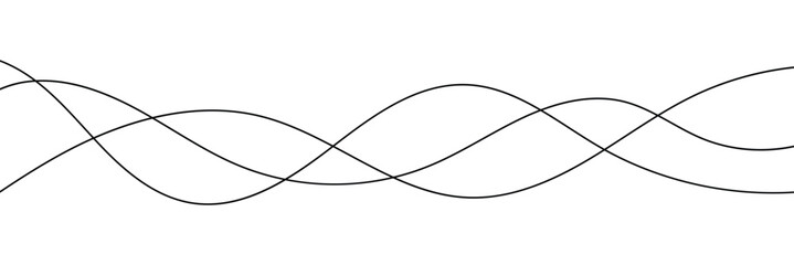 Technology abstract lines on white background. Seamless pattern of continuous wavy lines. Thin line wavy abstract background. Curve wave seamless pattern. Vector illustration. 