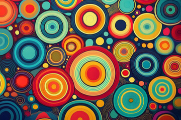 Hypnotic Retro Abstract Circles Vortex Background