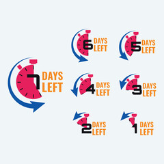 Days left countdown numbers set for promotion