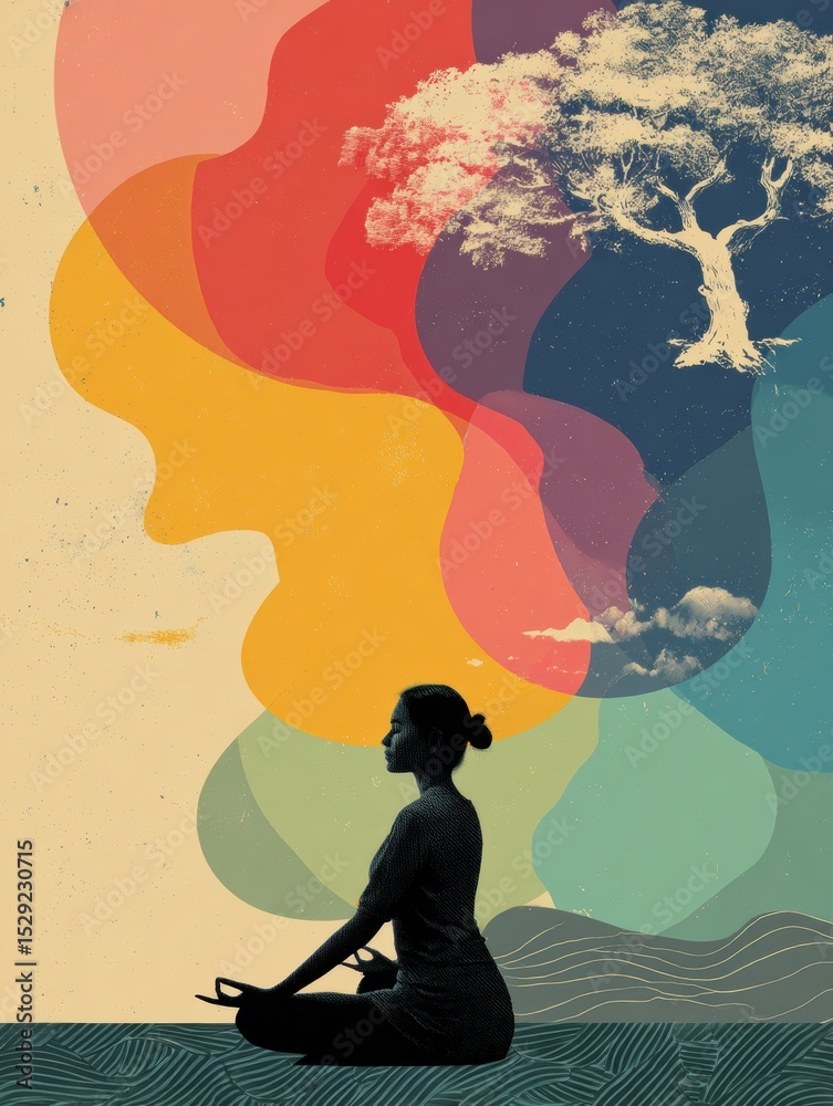Poster explore culturally aware mindfulness practices through visual meditation and inner reflection during