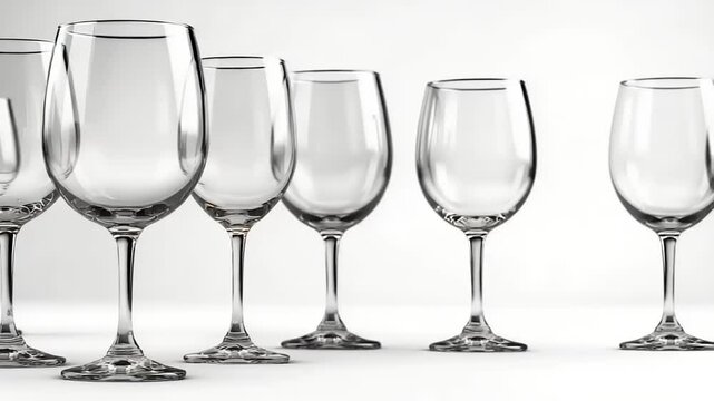 Elegant arrangement of wine glasses on a minimal backdrop