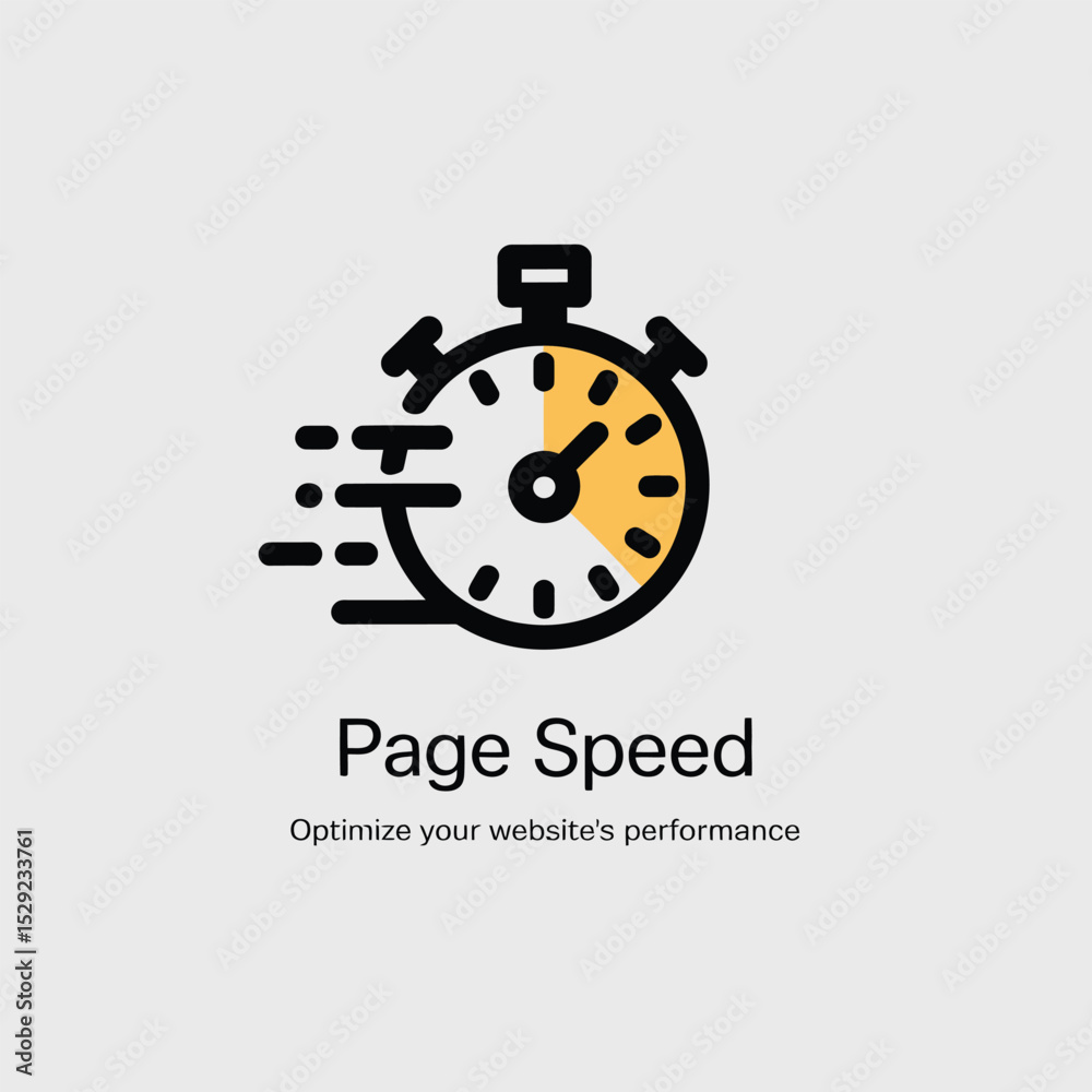 Poster website performance optimization fast loading speed stopwatch icon
