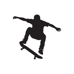 vector silhouette of a child skateboarding
