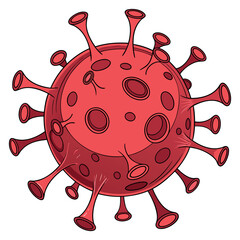 COVID vector illustration featuring clean lines and bold shapes, suitable for infographics and science communication.