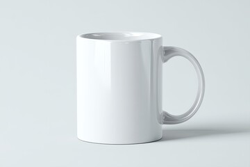 Blank White Mug On Light Gray Background