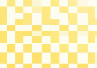 Abstract Checkerboard Pattern In Soft Yellows And Whites