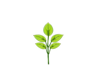 Simple green leaf sprout icon with fresh and minimal design on white background. Generative AI