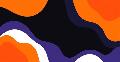 Abstract Design With Orange Purple Wave Background