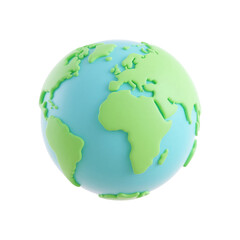 Cute earth day cartoon character holding heart