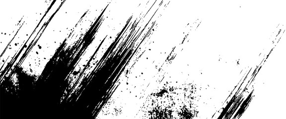 Vector modern black paint brush spots paint ink brush strokes