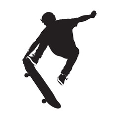 vector silhouette of a child skateboarding