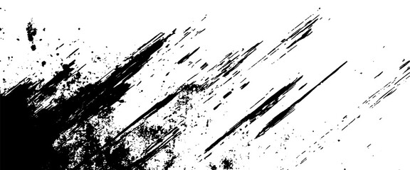 Vector modern black paint brush spots paint ink brush strokes