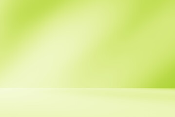 Fototapeta premium Empty green wall and floor room for displaying the products with shadow of leaves. Product presentation room backdrop. Christmas, New Year and celebration background.