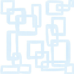 青いギンガムチェックの手描きスクエア柄