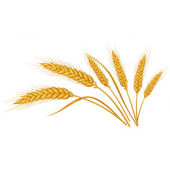Golden Wheat Stalks Design Element Perfect for Bakery Logos Branding Agriculture Harvest Symbols and Nature Themes