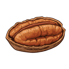 Detailed Pecan Nut Drawing Perfect for Food Packaging Design Branding and Culinary Projects