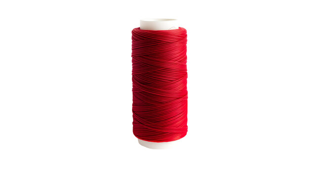 Photo of red thread spool isolated on transparent background.png