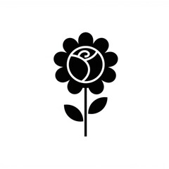 Elegant Black Flower Design Perfect for Branding Logos and Floral Icons a Stylish Scalable Graphic Resource