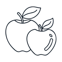 Apple fruit icon in line style, World Health Day
