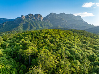 mountain landscape with trees and mountains，Lushan, Jiangxi