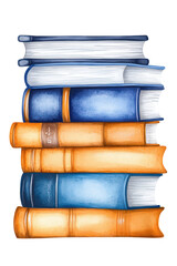Stacked Knowledge: A vibrant tower of hardback books rises, each volume a doorway to another world, waiting to be explored.