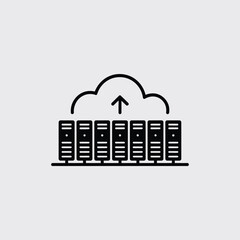 Naklejka premium Data center servers uploading information to the cloud