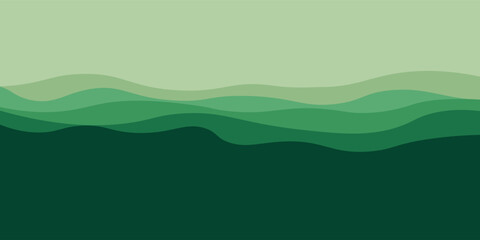 Obraz premium Abstract soft green layers in horizontal vector format for calming eco visuals
