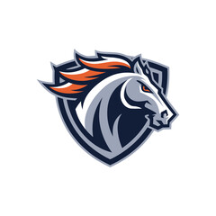 Modern Horse Head Mascot Logo – Powerful Shield Emblem for Sports or Gaming Team