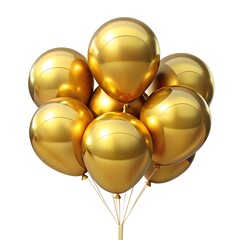 golden balloons on white background