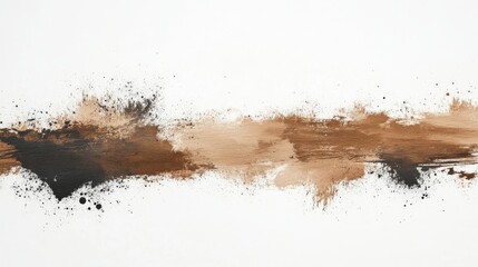 Bold artistic paint splatter edge in mocha mousse, symbolizing chocolate texture and mixed shades