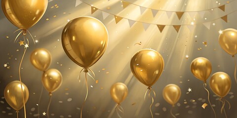 3d render of a golden star on red background with clouds