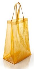 yellow shopping bag isolated