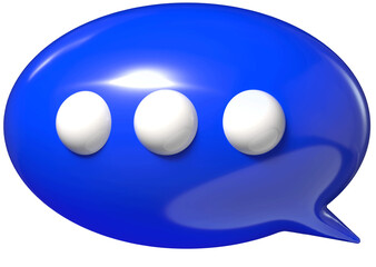 3D Blue Speech Bubble with Three Dots — Typing Indicator Symbol for Chat and Messaging Apps